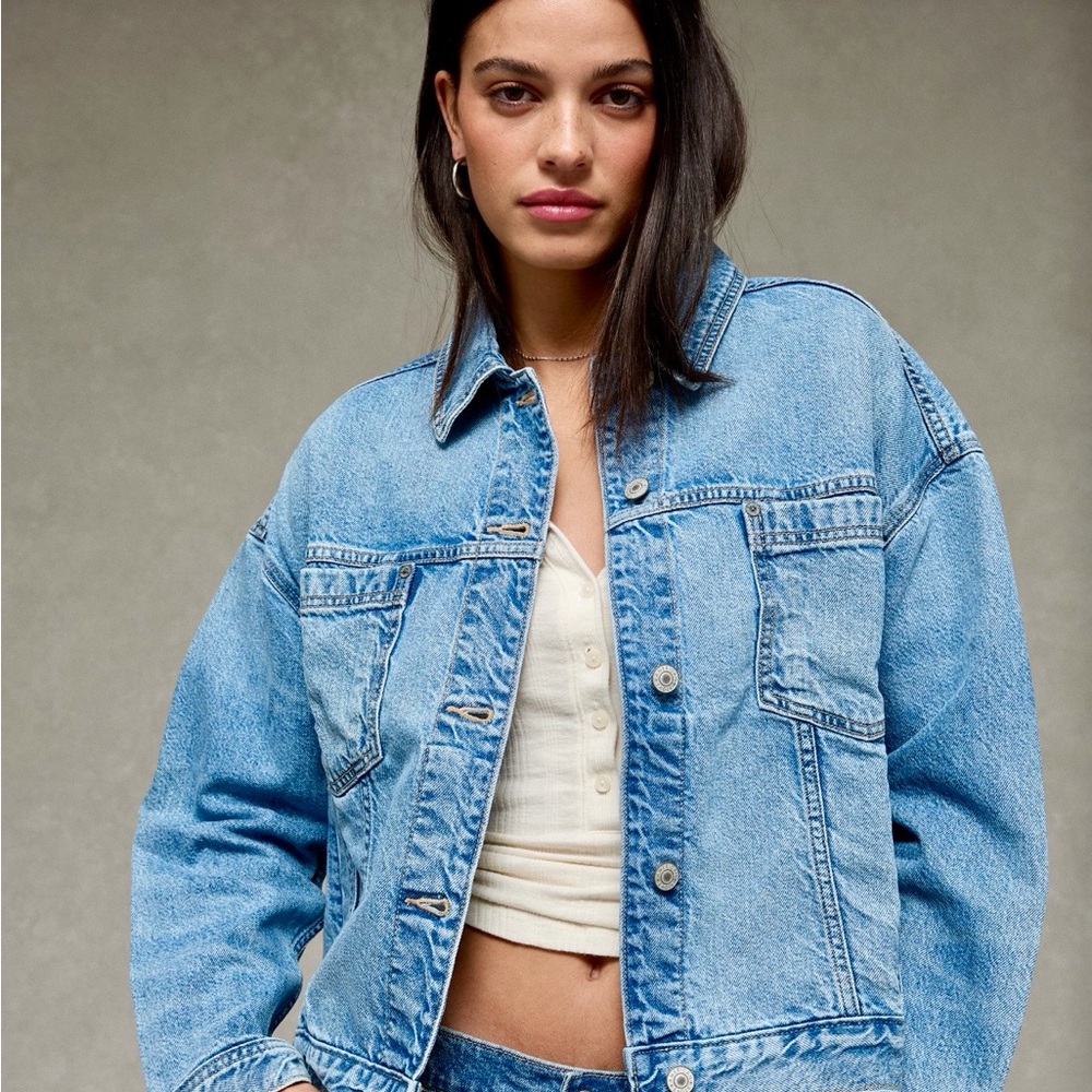 AE Light Blue Swing Denim Jacket